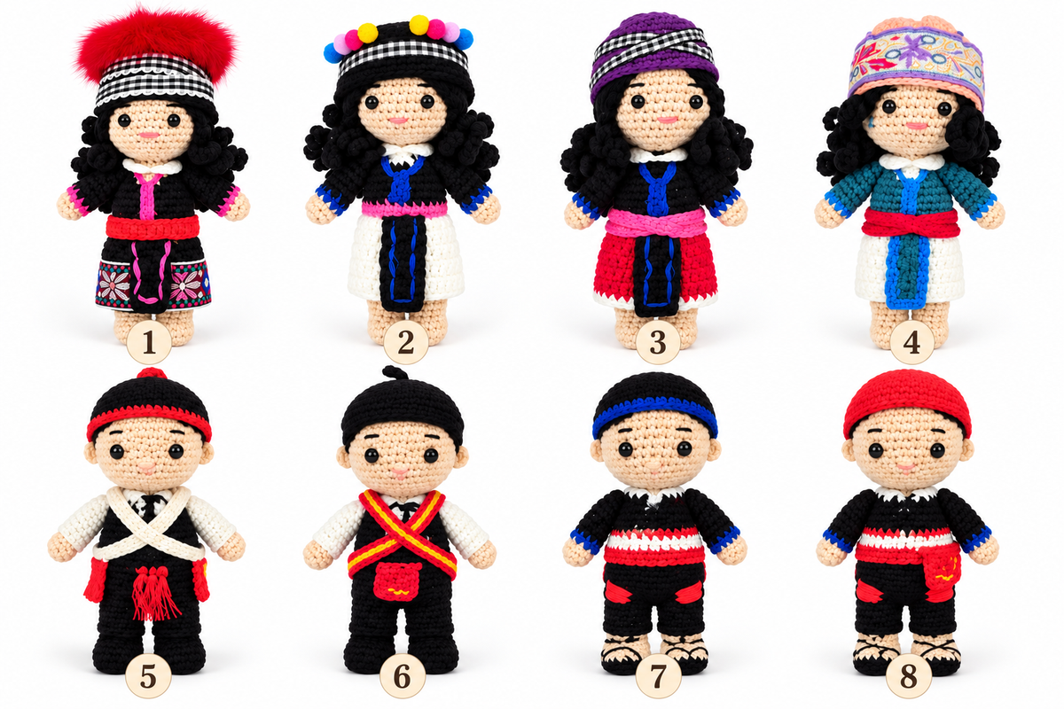 Handmade Hmong Crochet Dolls